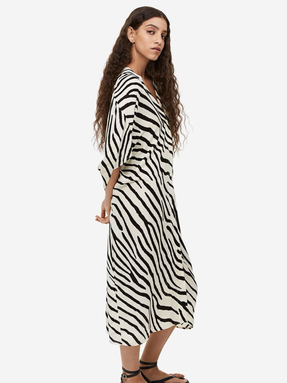 H&M zebra print oversized caftan